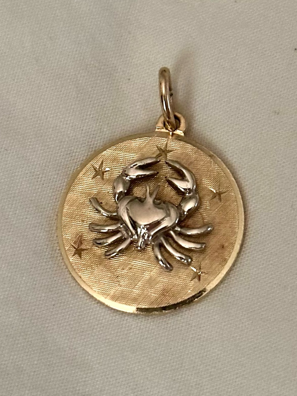 14k Solid Gold Cancer Crab Zodiac Pendant Charm Astrology 6.5 Grams 1958